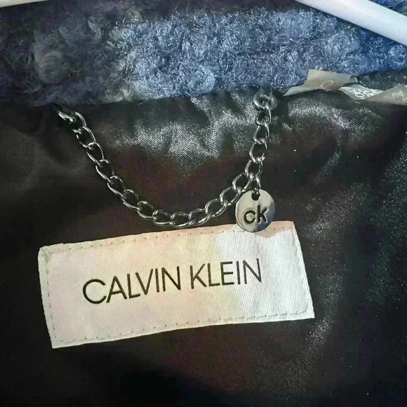 Calvin Klein Plaid Shacket Jacket Womens L Blue Black Button-Up Pockets - Picture 4 of 7